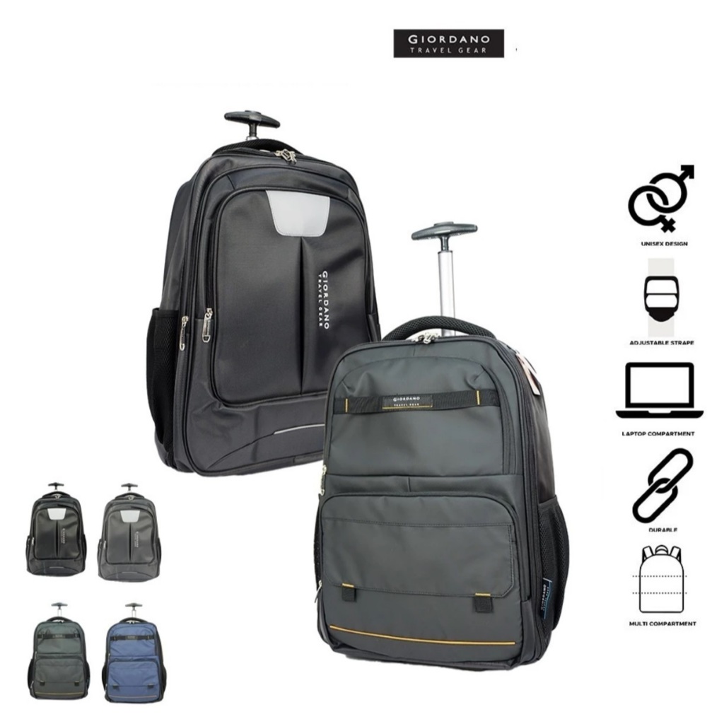 Giordano & W.Polo 21 กระเป๋าเป้สะพายหลังเดินทางธุรกิจกระเป๋าแล็ปท็อปพร้อมล้อรถเข็นกระเป๋าเดินทางกระเ