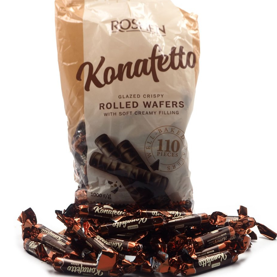 [ROSHEN KONAFETTO COCOA NERO CRISPY WAFERS & CREAM] ( 500G )
