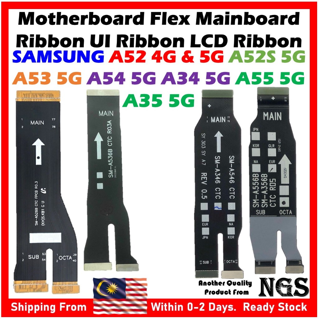 เมนบอร์ด Flex Cable เมนบอร์ดริบบิ้นสําหรับ SAMSUNG Galaxy A52 4G & 5G A52S 5G A53 5G A54 5G A34 5G A