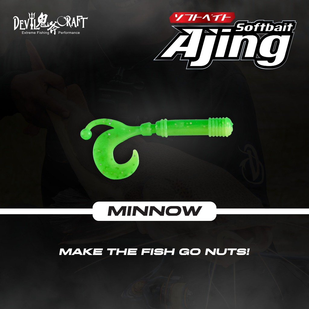 DEVIL CRAFT - AJING MINNOW w/GRUB TAIL 1.5" SOFTBOOT SOFT LURE SOFT