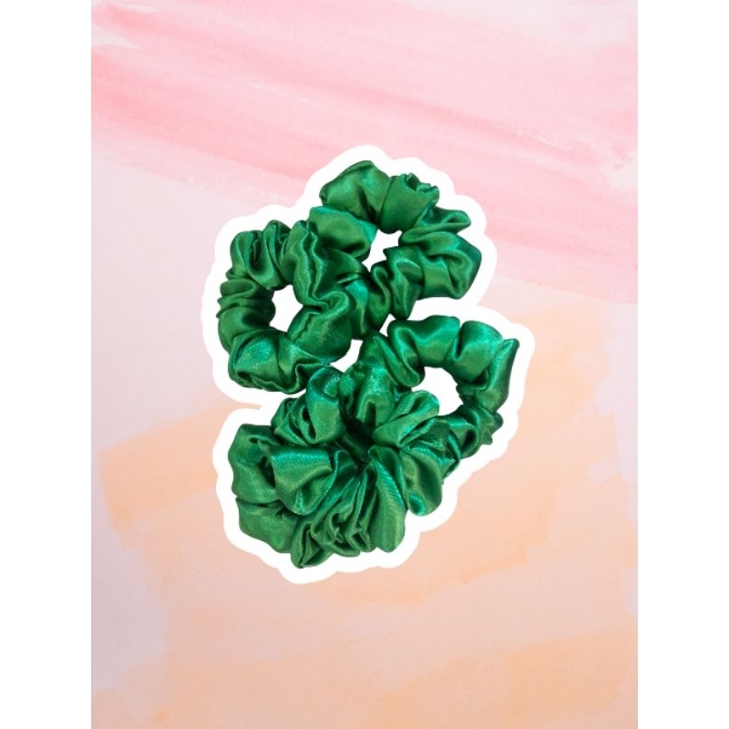 ยางรัดผมผ้าซาตินสีเขียวเปอร์เซียของ Kiah Getah Rambut Hairbands เครื่องประดับผม