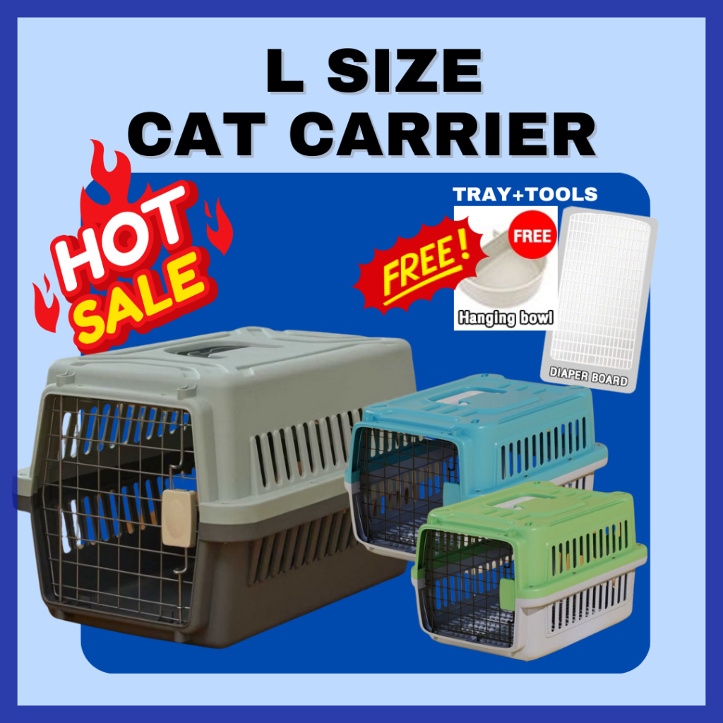 L ขนาดสัตว์เลี้ยงแมว Carrier Dog Carrier Raga Kucing Bekas Kucing Carrier Kucing Cat Cage Karrier Ku