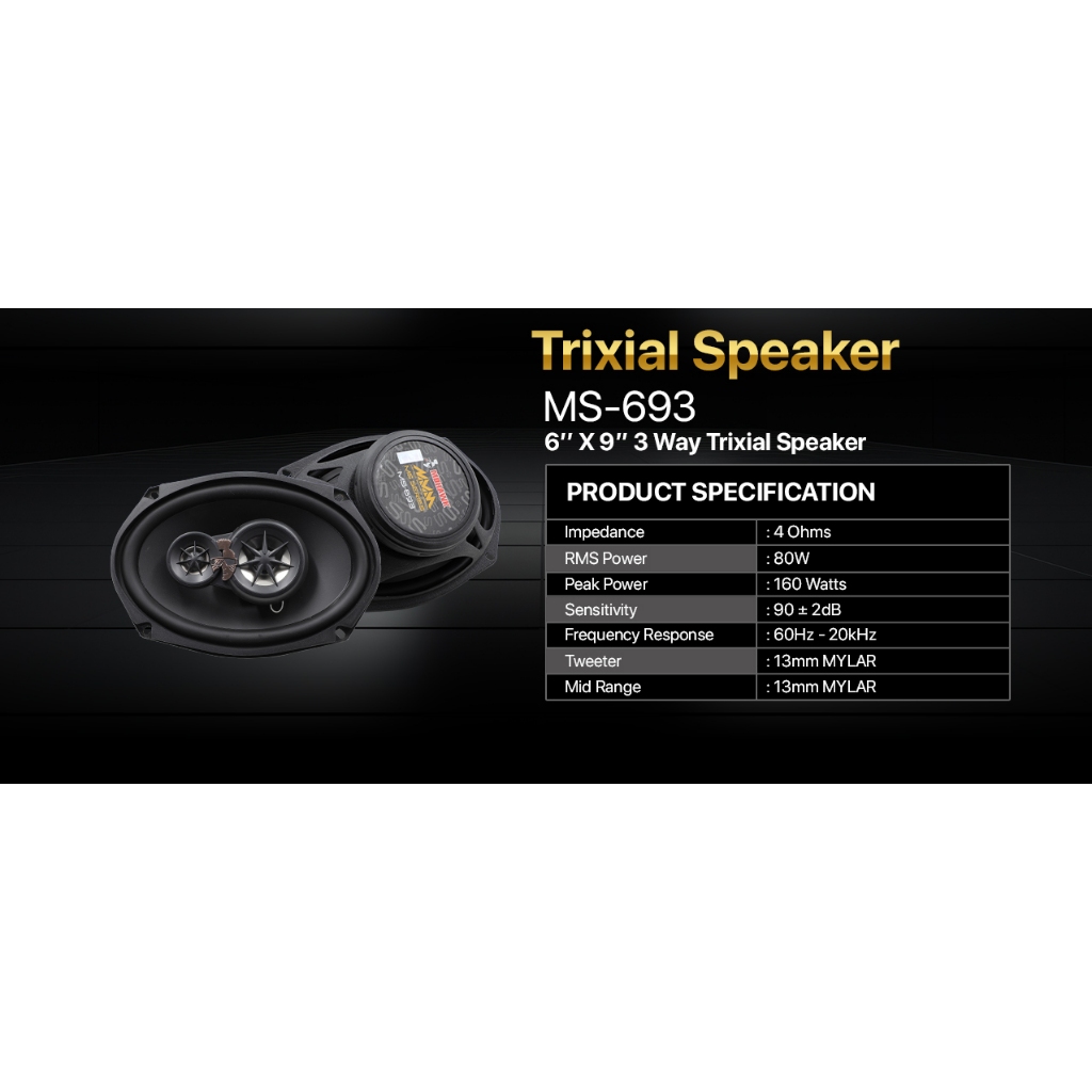 MOHAWK MS-693 6x9 " 3WAY TRIXIAL SPEAKER