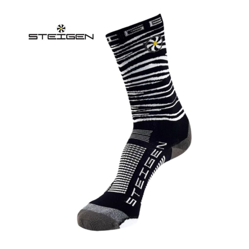 STEIGEN Zebra Running Socks 3/4 ความยาว Steigen Running Socks Cycling Sport Socks Steigen Stokin Ath