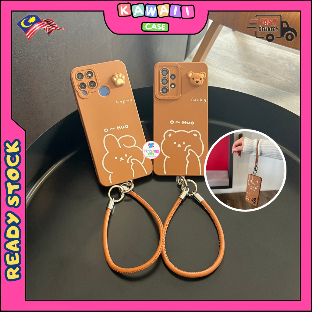 Oppo A53 2020 A15 A15s A16 A17 A17K A57 2022 A74 A77s A77 2022 A78 A92 A94 A95 A98 Reno 5F 3Dหมีกระต