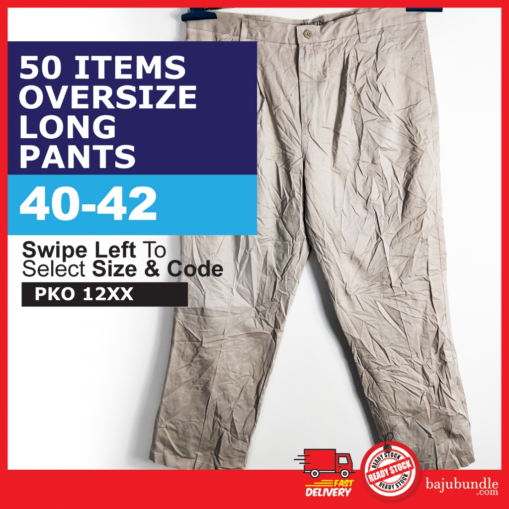 Seluar Slack Bundle lelaki (Size 40-42) Oversize Bundle Pants Men Seluar Slack Bundle Khakis