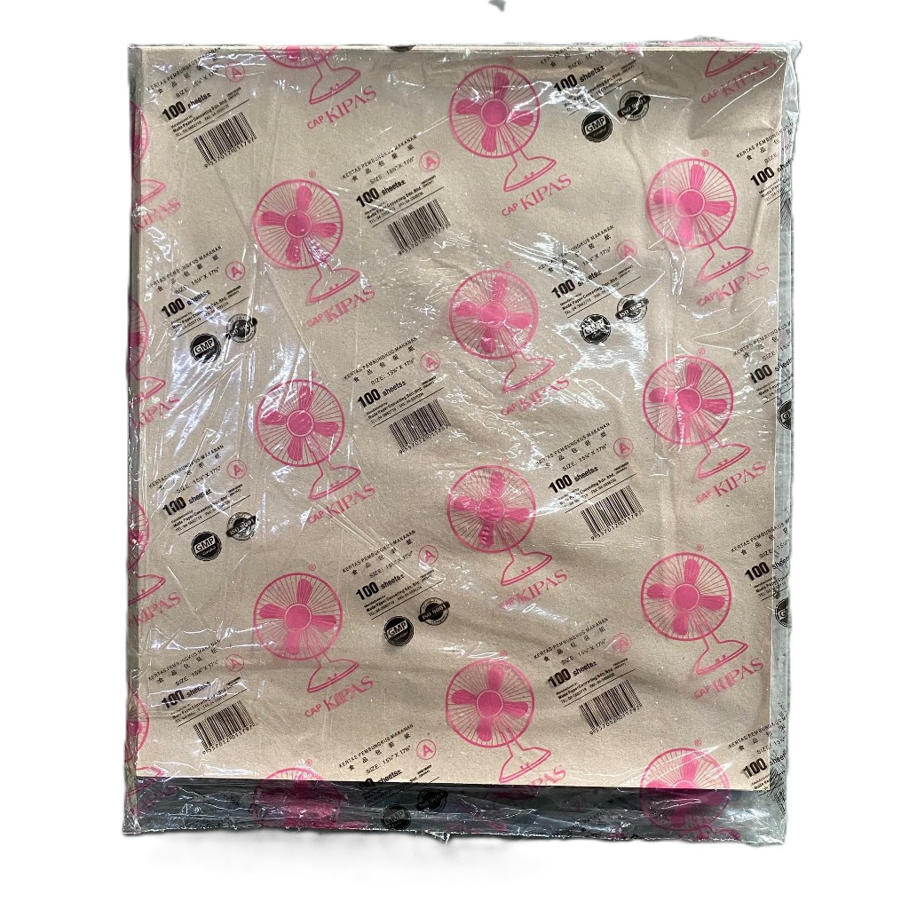 FAN CAP PAPER A - FOOD WRAPPING PAPER / HAWKER PAPER (15 1/4" X 17 1/2" INCH - 100 แผ่น)