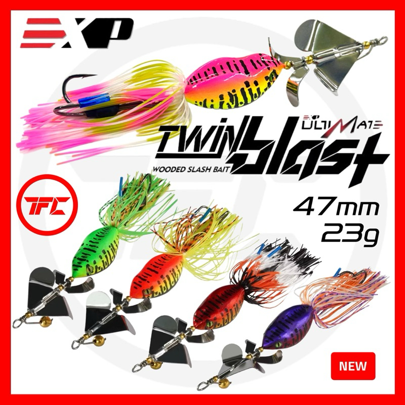 EXP Ultimate Twin Blast 47 มม.23g Wooded Slash เหยื่อ Lure Spinner เสียงดังเสียงรบกวน