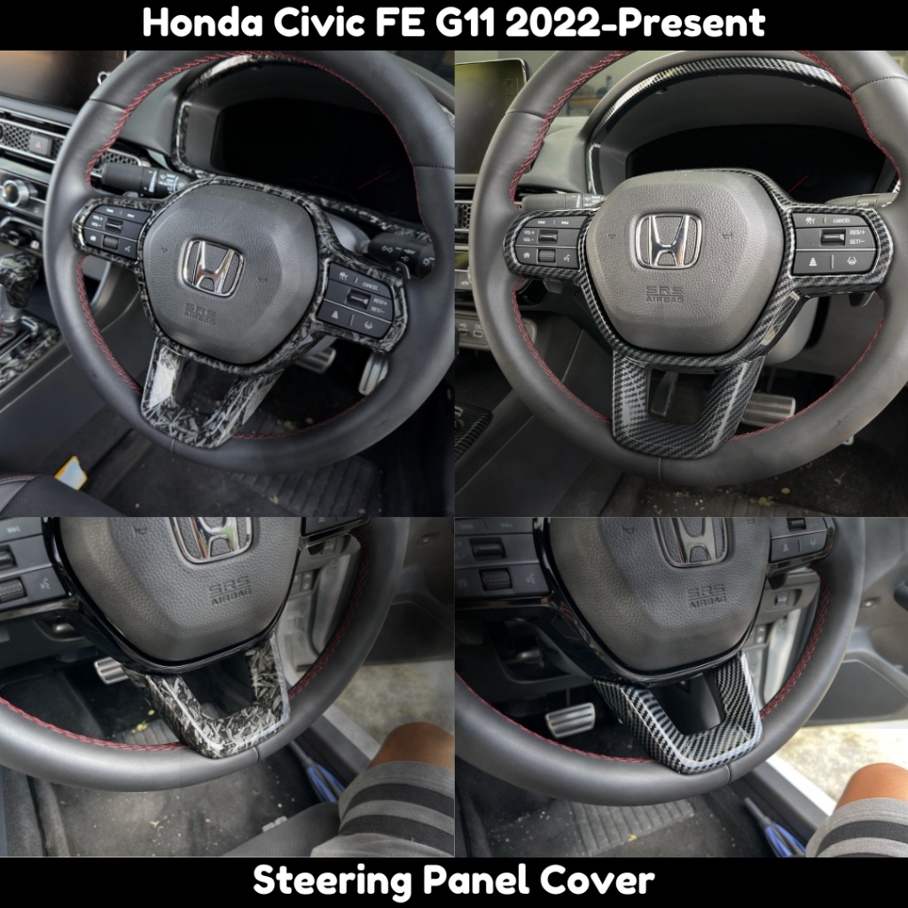 Honda Civic FE G11 2022-2025 ฝาครอบพวงมาลัยคาร์บอนปลอม/พวงมาลัย Garnish สําหรับ Civic FE