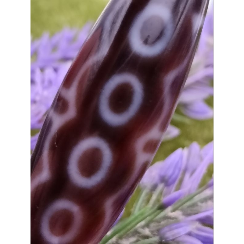 39.9mm X 143.1.m 十眼新天珠 15 Eyed New Dzi Fifteen Eye New Dzi 15 Eyes New Dzi Manik CW4429