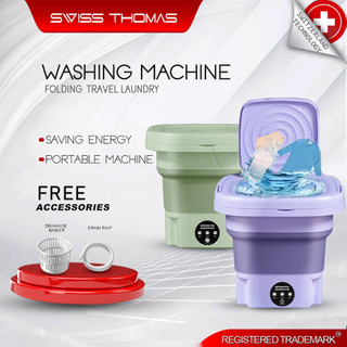 SwissThomas Mesin Basuh 3/8L Mini Washing Machine with Dryer Portable Mini UnderwearWashing Machine 迷你洗衣机