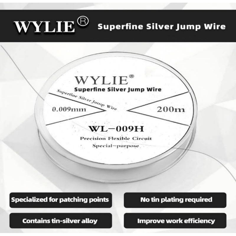 WYLIE WL-009H SUPERFINE SILVER JUMP WIRE 0.009mm
