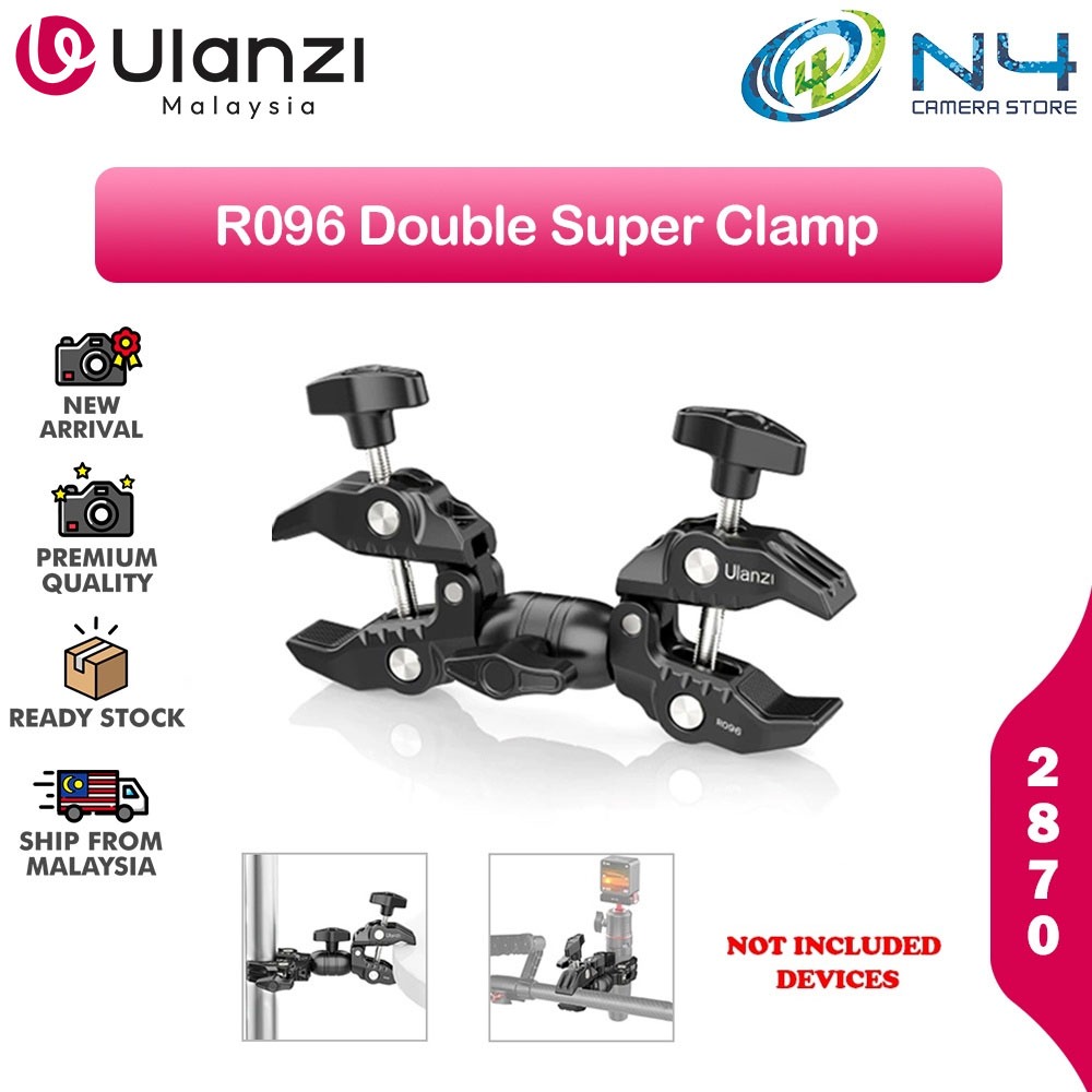 Ulanzi R096 Double Super Clamp Articulating Magic Arm 2 ชิ้น Super Clamp Crab Plier คลิป Dual-Head S