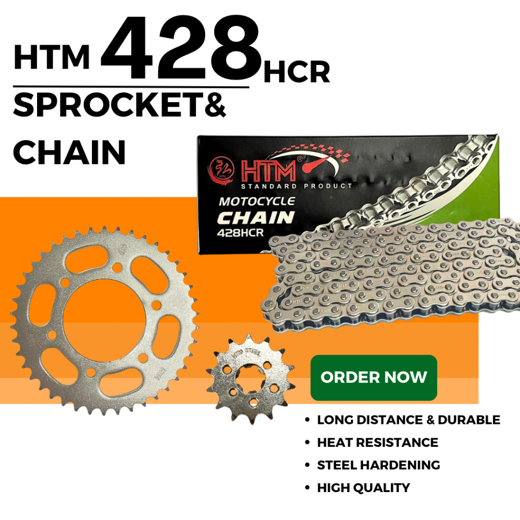 428HCR-132L HTM SRL115 428 CHROME SPROCKET ชุด HTM CHAIN & SPROCKET YAMAHA YTZ5S YTZ5 YTZ6V YTZ7S