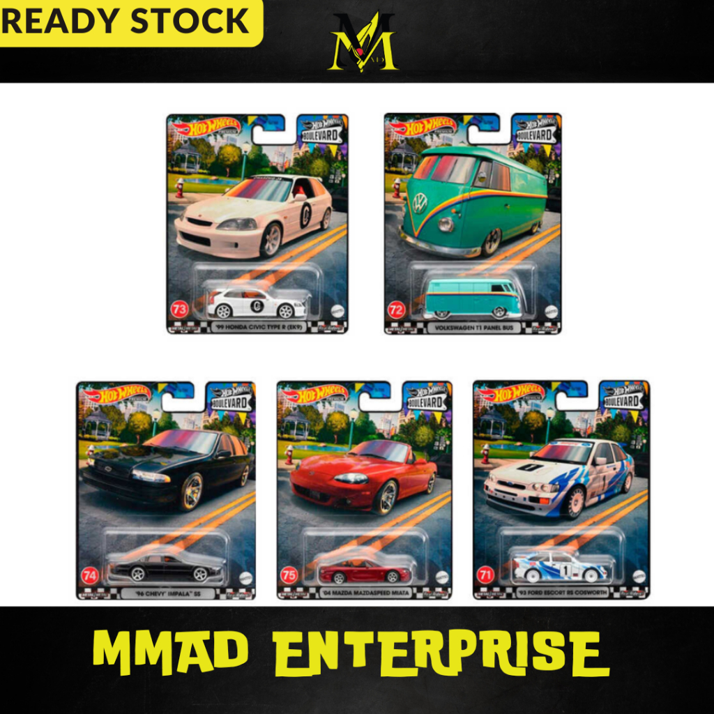 [วัฒนธรรมรถยนต์]	ล้อร้อน	Hot Wheels GJT68-956Q SET OF BOULEVARD ( HONDA CIVIC TYPE R EK9, Volkswagen