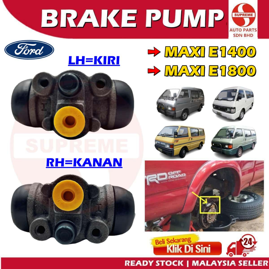 S2U ล้อหลังเบรคปั๊ม Ford Van Maxi E1400 E1800 กระบอกเบรคไฮดรอลิก S49K-26-610 Pam Brek Belakang Keret