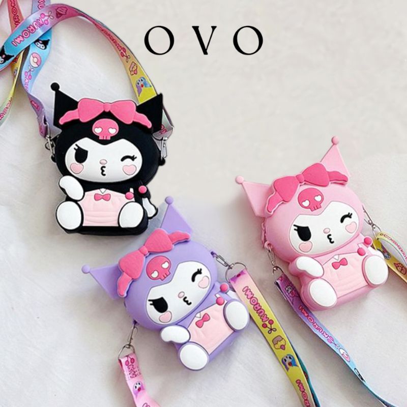 OVO Baby Kids Cartoons Silicon Sling Bag Budak Comel Kuromi Cute Crossbody
