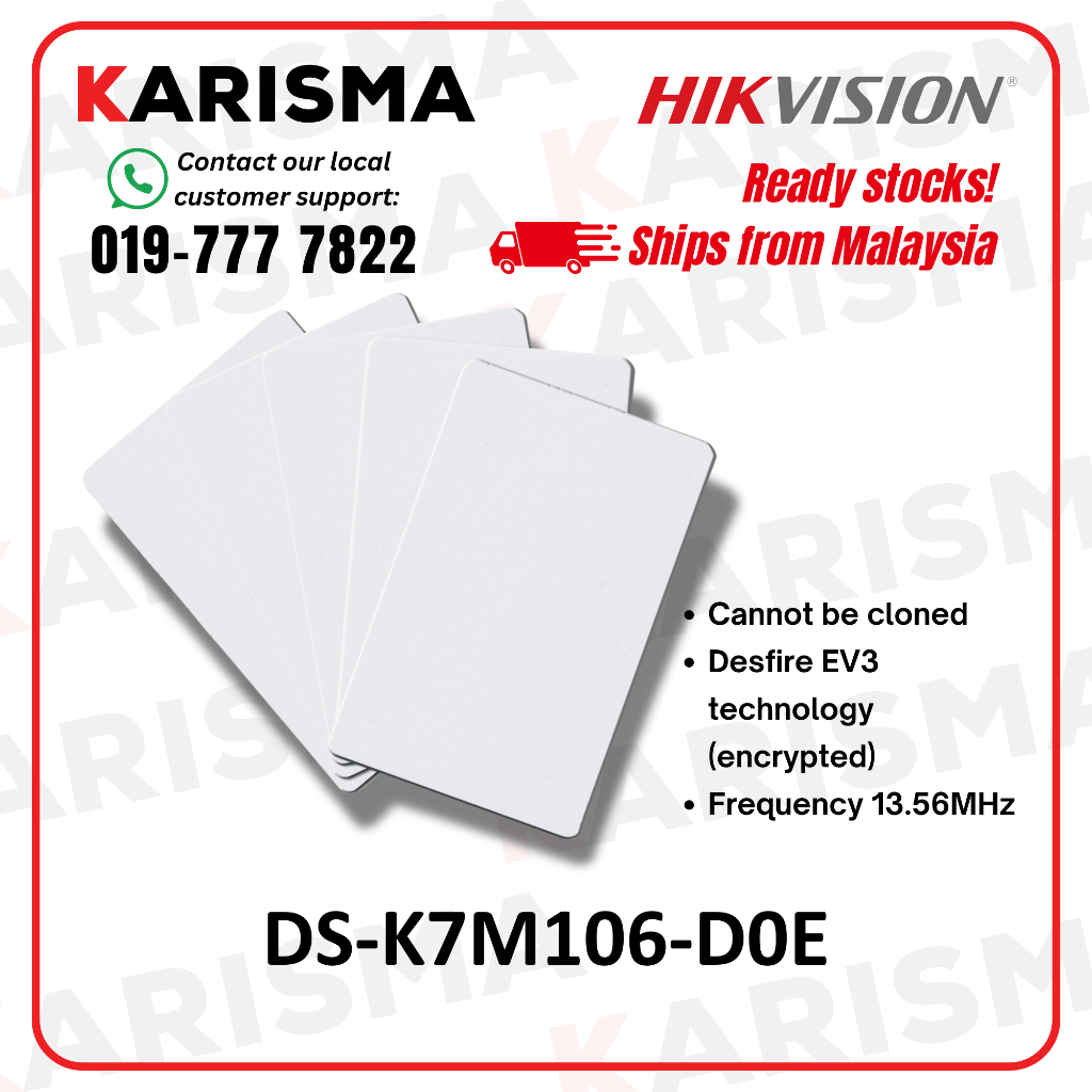 DS-K7M106-D0E การ์ด Hikvision Desfire 4k