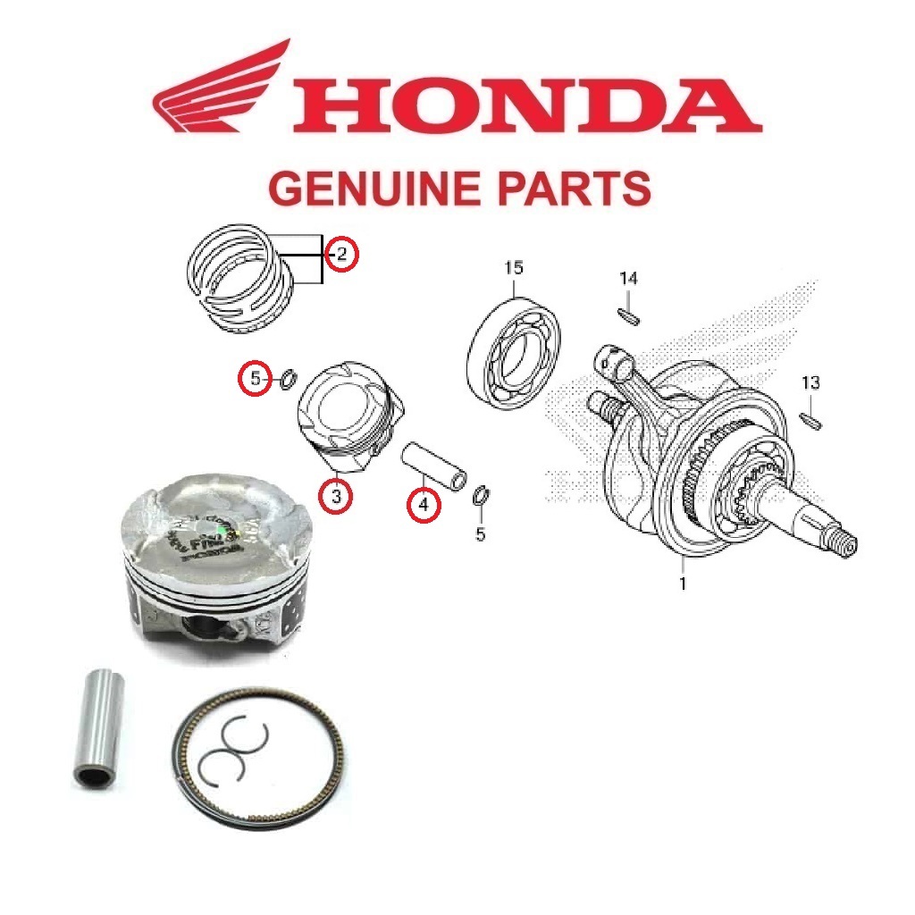 ชุดลูกสูบ ( STD ) ( 131A1-K56-P00 ) RS150R V1 V2 V3, RS-X & CBR150R 💯 ฮอนด้า