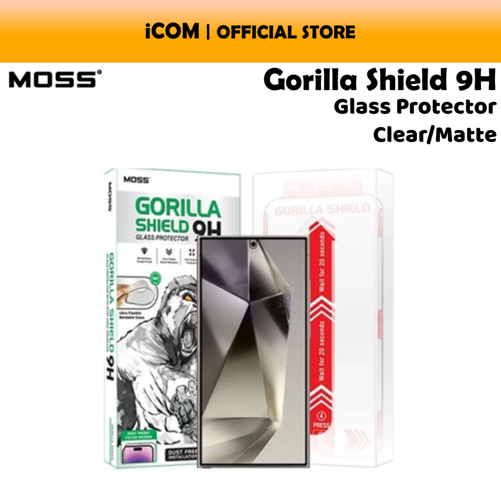 MOSS Gorilla 9H กระจกนิรภัย S25 Ultra/S24 Ultra Plus พร้อมชุดติดตั้ง Pro ไร้ฝุ่น AR