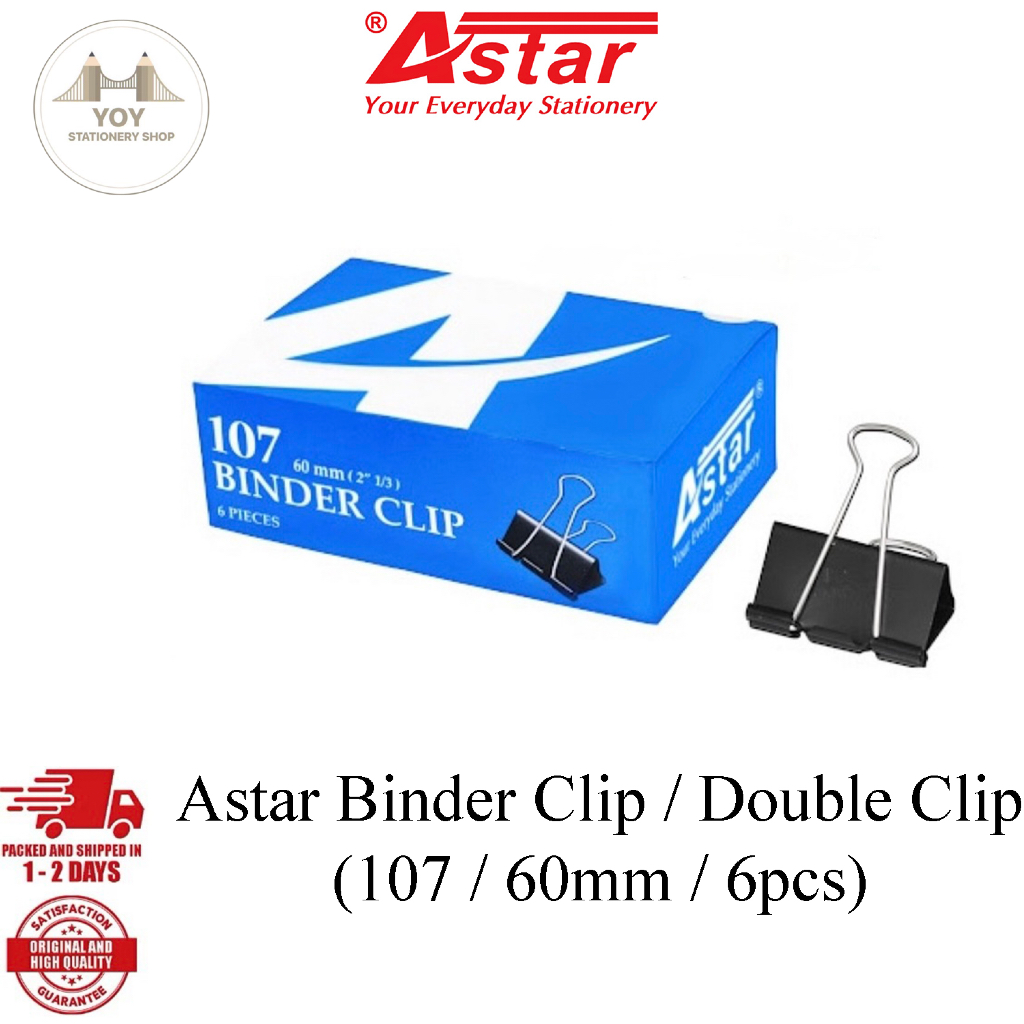 Astar Binder Clip / Double Clip (107 / 60mm / 6pcs)