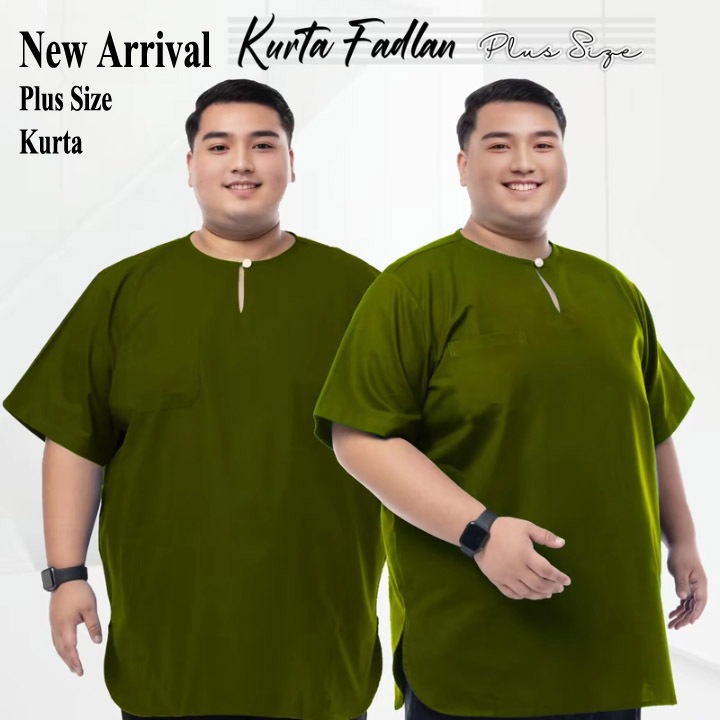 New Arivel Plus Size Kurta Lelaki Aydin Half Sleeve ,Merial- Como Crepe{Size 3XL ถึง 8XL}.