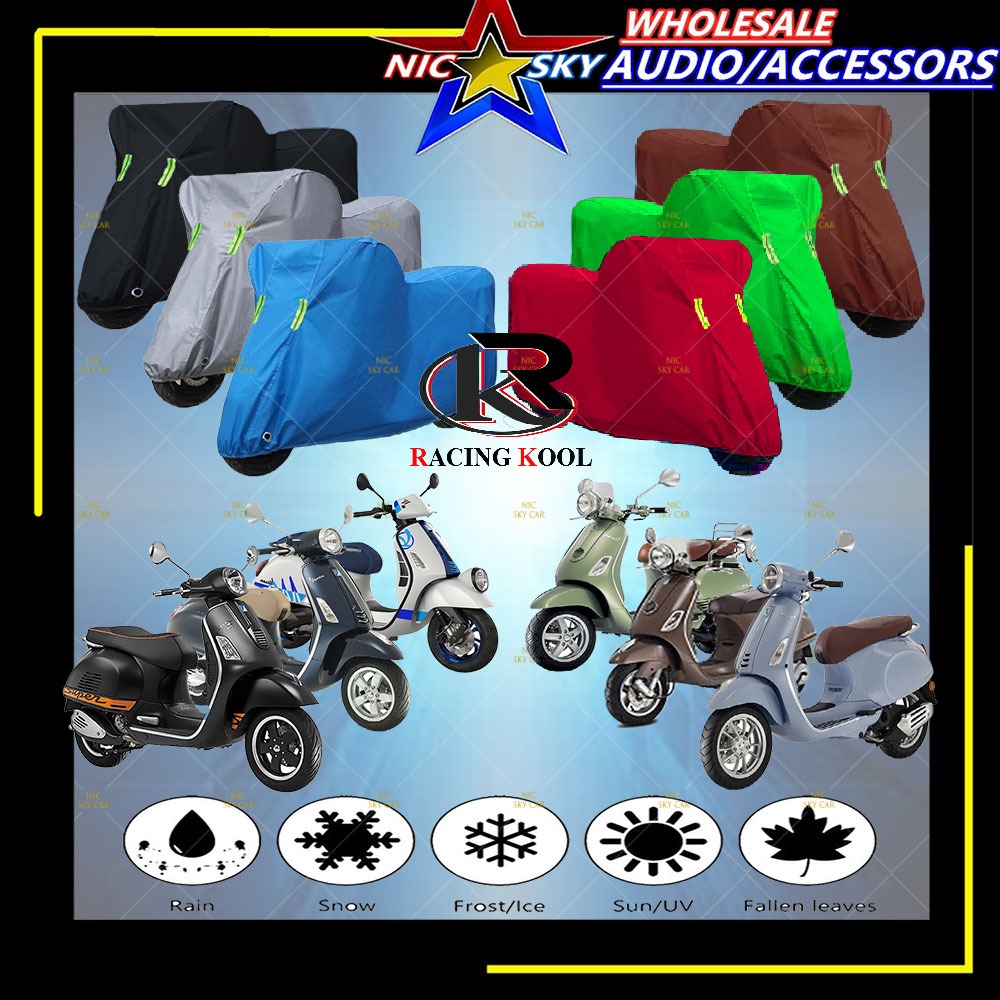 VESPA ผ้าคลุมรถมอเตอร์ไซค์กันน้ํากันฝุ่นป้องกันแสงแดด LXV-50 LXV-125 LXV-150 PIAGGIO-50 PIAGGIO-125 