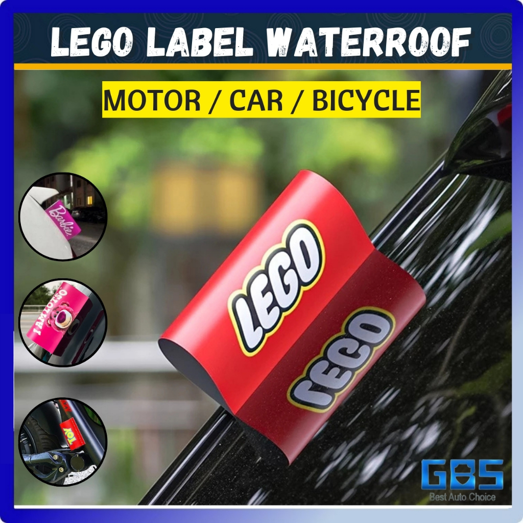 GBS รถ LED รถ Lego Label กันน้ําป้ายรถสติกเกอร์ Trunk ประตู Lego Kereta สติกเกอร์ Lebel มอเตอร์ Myvi