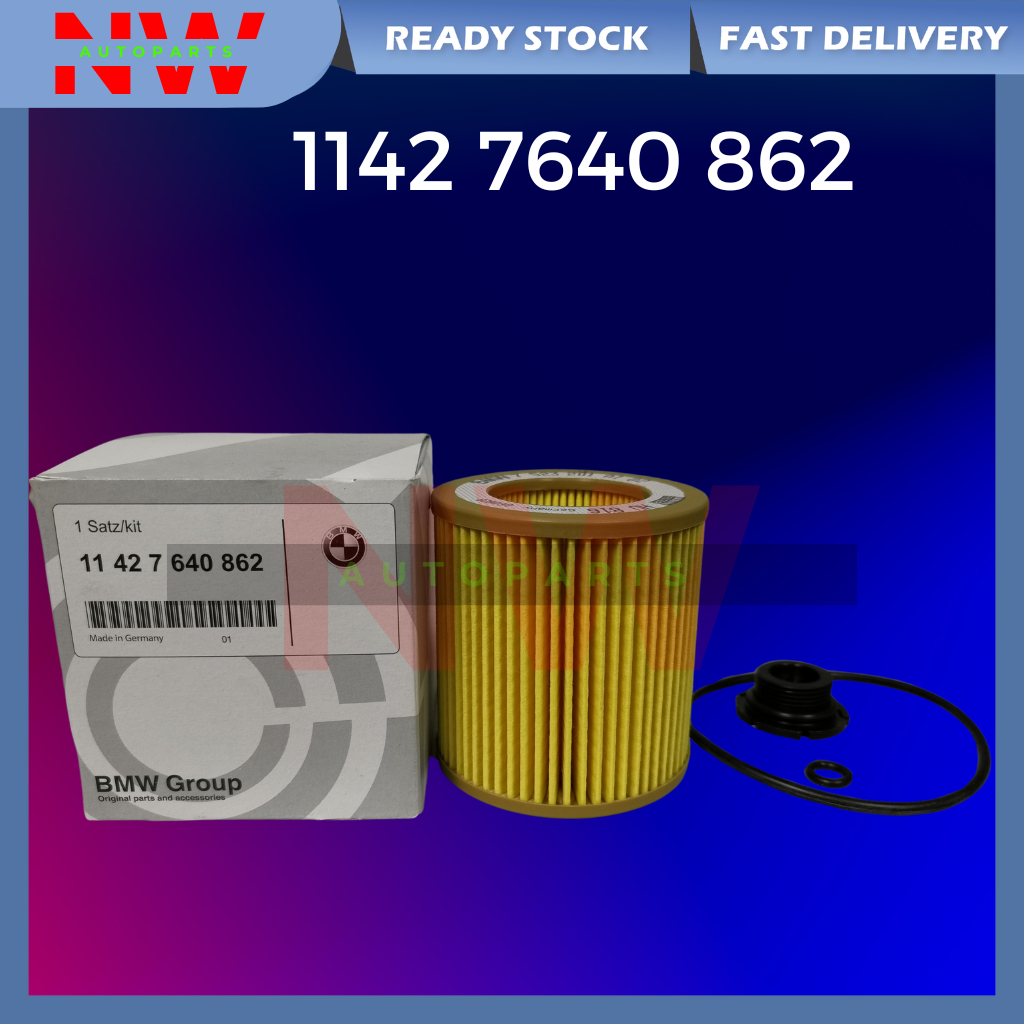 กรองน้ํามันเครื่อง BMW N20 N26 F30-320 8i F10-520 3 8X1 E84 2.0 F20 F21 พร้อม " NUT " ( 1142 7640 86