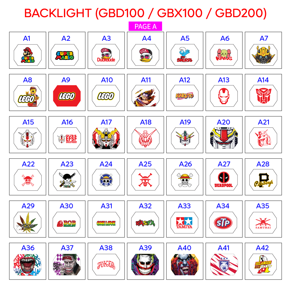 แบ็คไลท์สําหรับ GBD 100