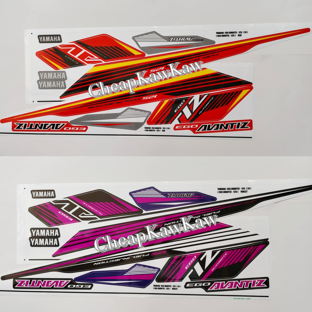 EGO AVANTIZ 125 Custom MX King รุ่น ( 24 ) Body Cover Stripe Sticker - แดง / ม่วง / CS6 2 / ดํา แดง