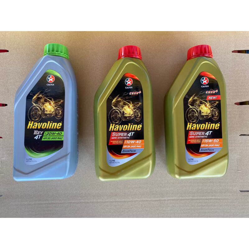 Caltex Havoline 4T น้ํามันเครื่อง Minyak Enjin Hitam 10W40 15W50 Fully Semi Synthetic Super Supermat