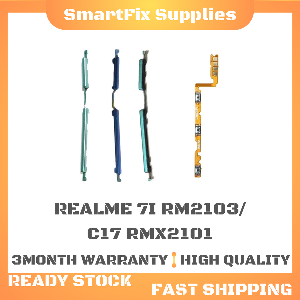 เข้ากันได้กับ REALME 7I/ C17 เปิดไฟ + ปริมาณริบบิ้น Flex Cable ปุ่มบนปุ่ม Off & Volume