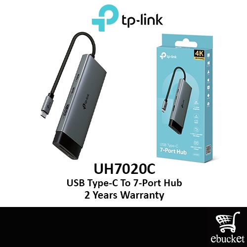 TP-Link UH7020C USB TYPE-C Hub 7-in-1 ถึง HDMI 4K@60Hz เครื่องอ่านการ์ดความเร็วสูง USB 3.0 สําหรับแล