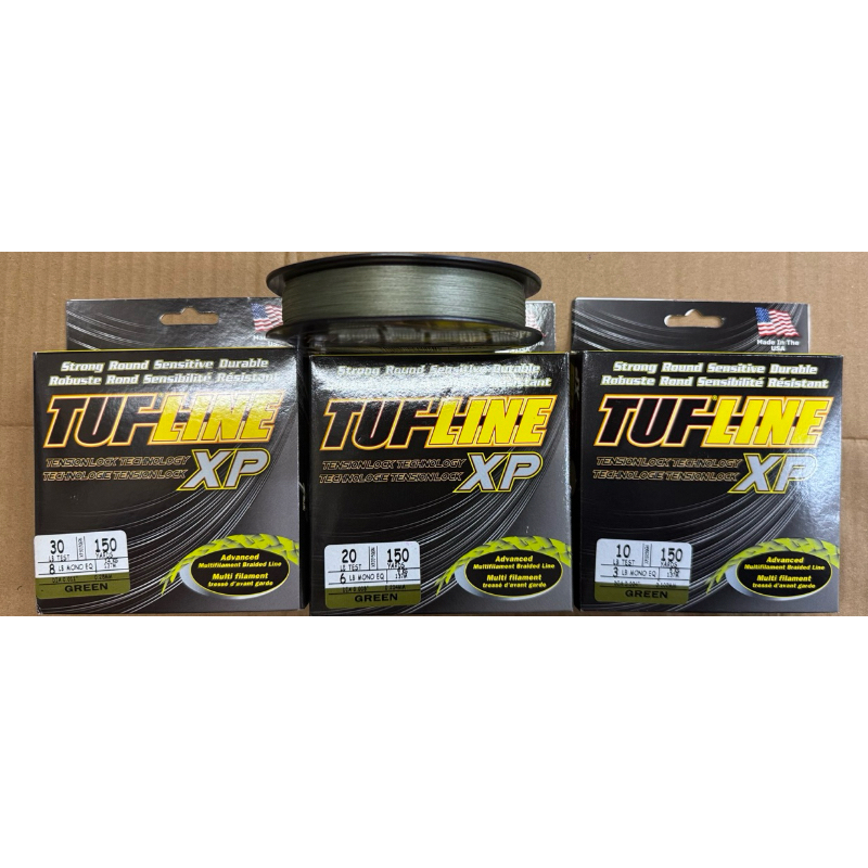 TUF-LINE XP GREEN 150 YARDS ( 6lb, 8lb, 10lb, 20lb, 30lb)