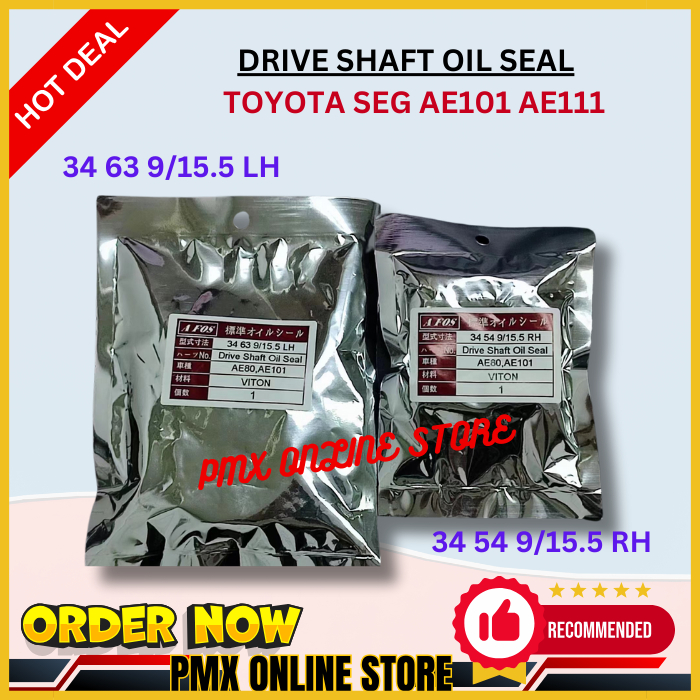 DRIVE SHAFT ซีลน้ํามัน TOYOTA SEG AE101 AE111 / 34x63x9/15.5 & 34x54x9/15.5 AFOS VITON