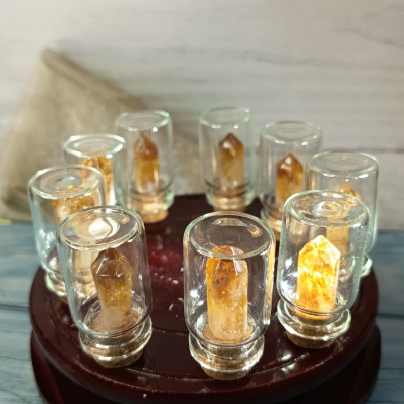 Ta 7 Natual citrine pyramid crystal tower point.1 สําหรับ Rm12