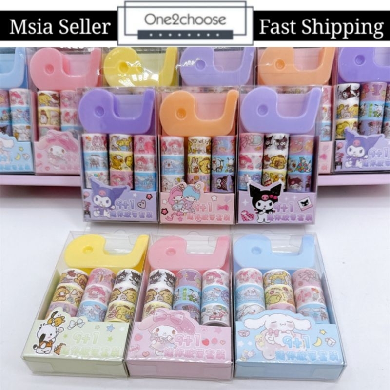 One2choose 9+1 Sanrio Washi Tape เทปตกแต่งไดอารี่การ์ตูนน่ารักเทป