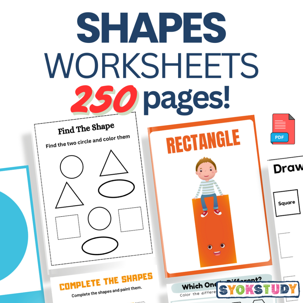 PDF Shapes Worksheets / Busy Book เด็กการเรียนรู้การศึกษาก่อนวัยเรียนอนุบาล Tadika