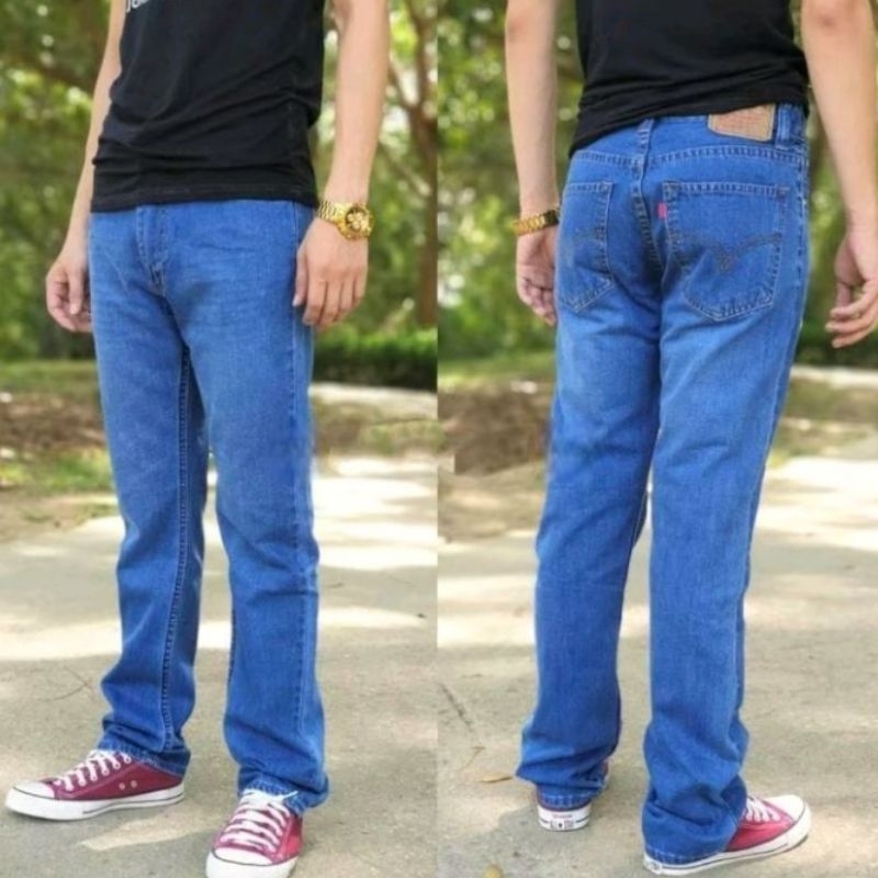 Seluar Jeans Lelaki - กางเกงยีนส์เดนิมผู้ชาย กระดุมทรงตรง Fly 28-40 Zip 42-48