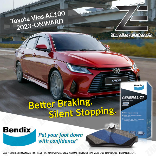 Bendix Front Toyota Vios AC100 2023-ON DB1830 Bendix General CT ผ้าเบรคด้านหน้า DB1830GCT NGC100