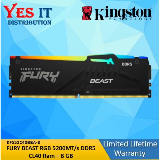 KINGSTON FURY BEAST 8GB/16GB/32GB RAM (KF552C40BBA-8/KF552C40BB-16/KF552C40BBA-16/KF552C40BBA-32/KF5