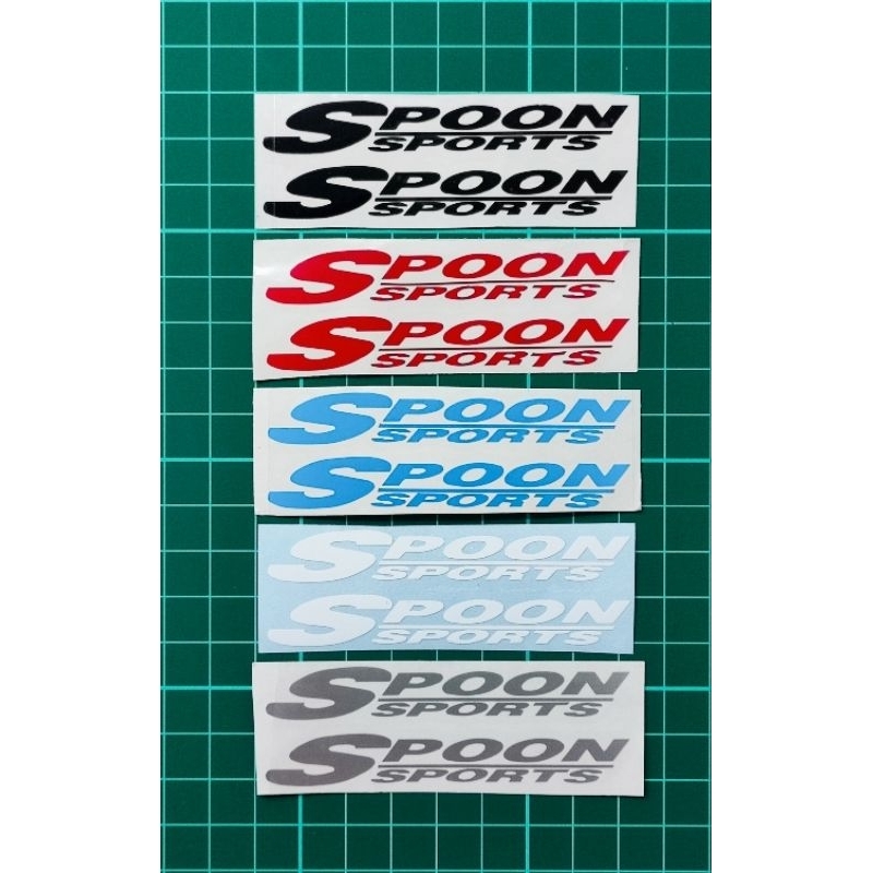 Spoon Sports Black/White/Sky Blue/Silver/Red Sticker Cutting Size เล็กช้อนกีฬา