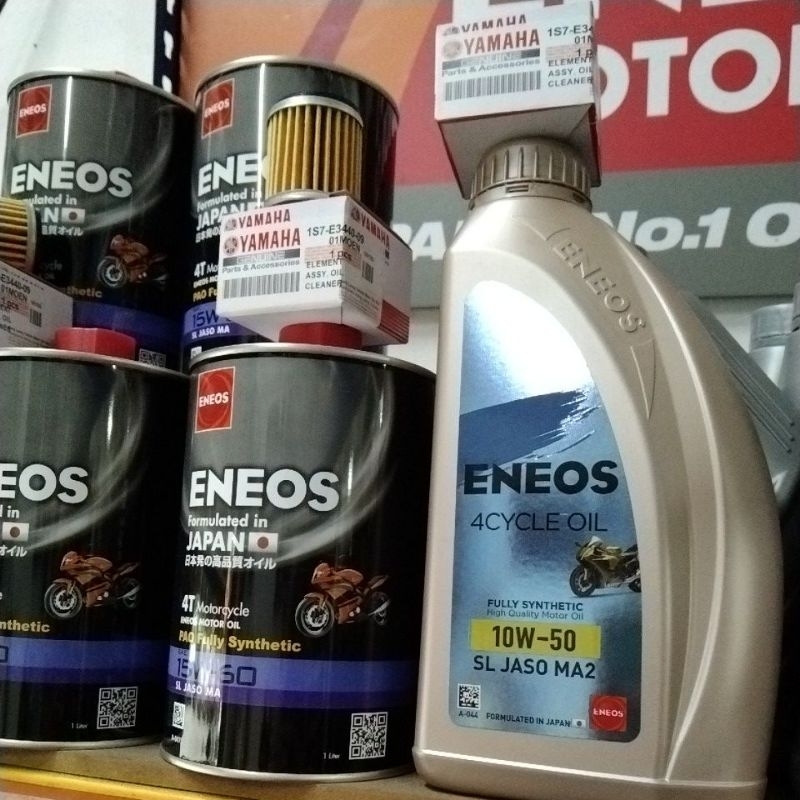 Eneos Japan น้ํามันรถจักรยานยนต์ 4T สังเคราะห์ 10W50 ฟรีกรอง/15W60 ฟรีกรอง