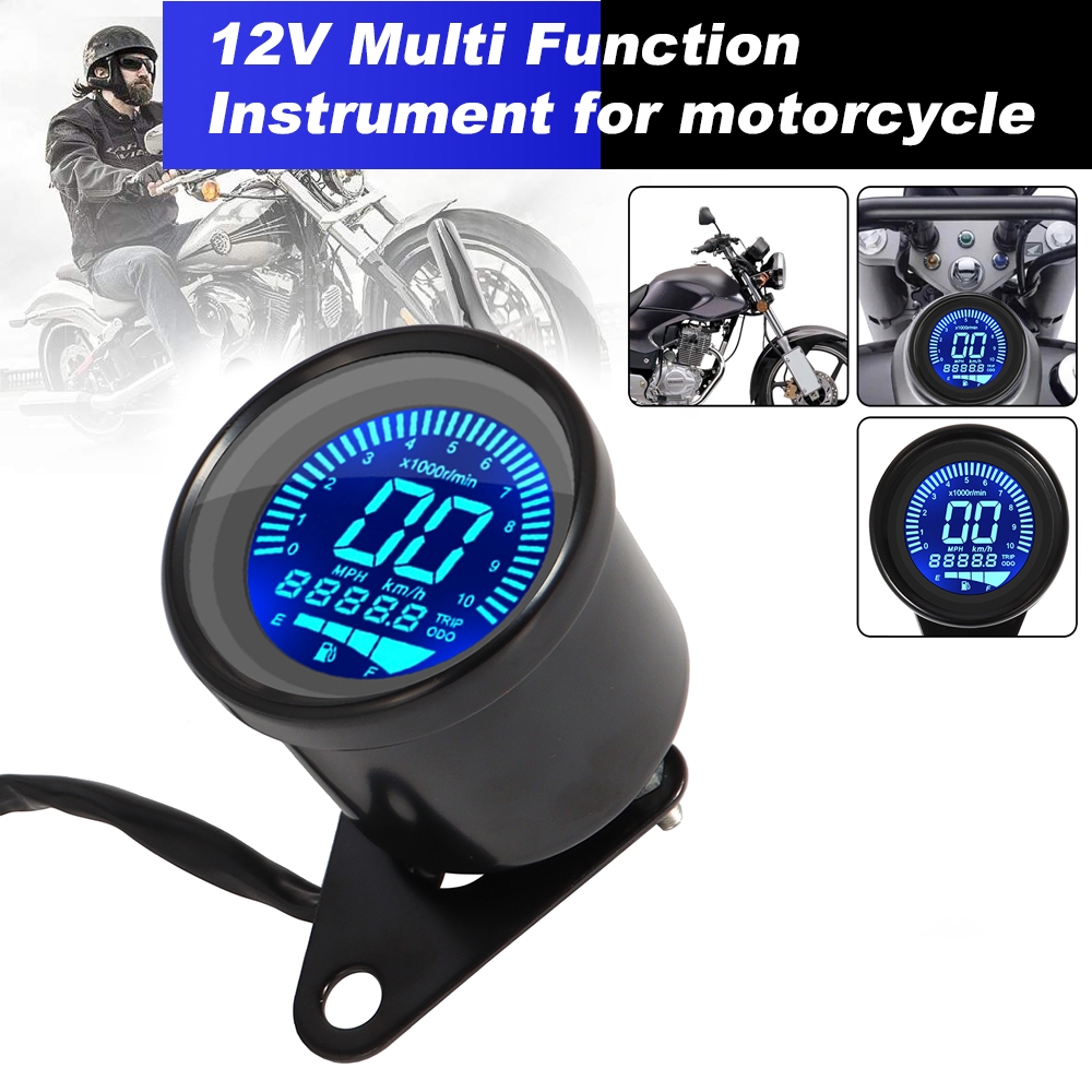 รถจักรยานยนต์สากลดิจิตอล Speedometer สกู๊ตเตอร์ ATV Meter Retro LCD เครื่องวัดระยะทาง LED LCD Tachometer ตัวบ่งชี้การใช้เมตร