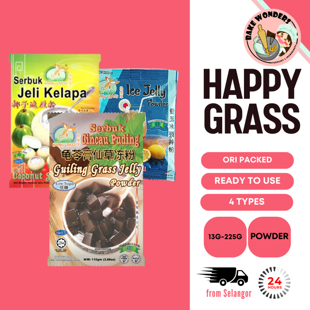 Happy Grass Powder/ Happy Grass Ice Jelly/ Happy Grass Coconut Jelly/ Serbuk Jeli/ Cinca Jelly Powde
