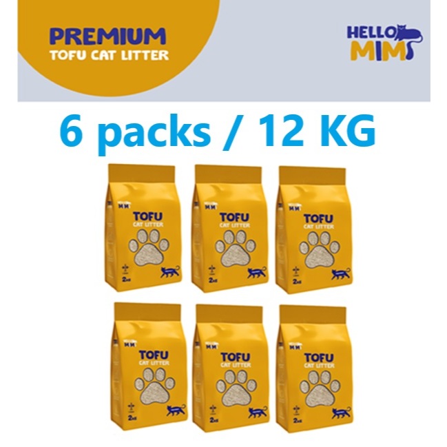 12KG Premium TOFU Hello MIMI / 39L Premium TOFU / ทรายแมวผสม ทรายแมวเต้าหู้ pasir kuning 猫豆