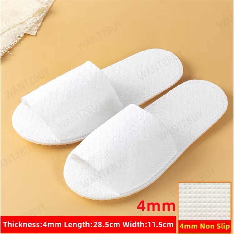 4mm Spa รองเท้าแตะแบบใช้แล้วทิ้ง Toe Towelling Hotel Guest Travel Unisex รองเท้า Selipar