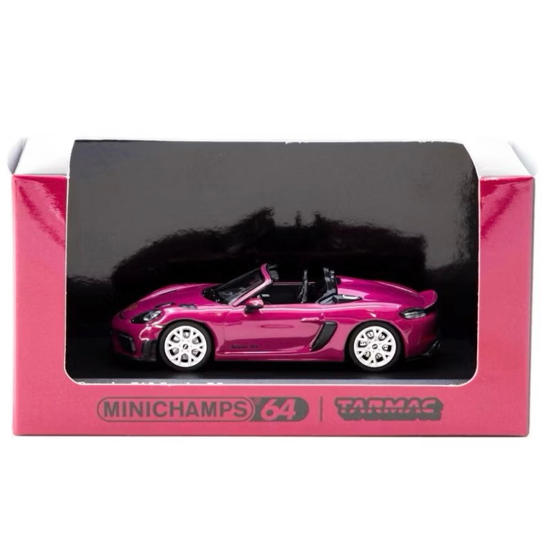 TARMAC WORKS X MINICHAMPS 1/64 PORSCHE 718 SPYDER RS RUBY STAR NEO