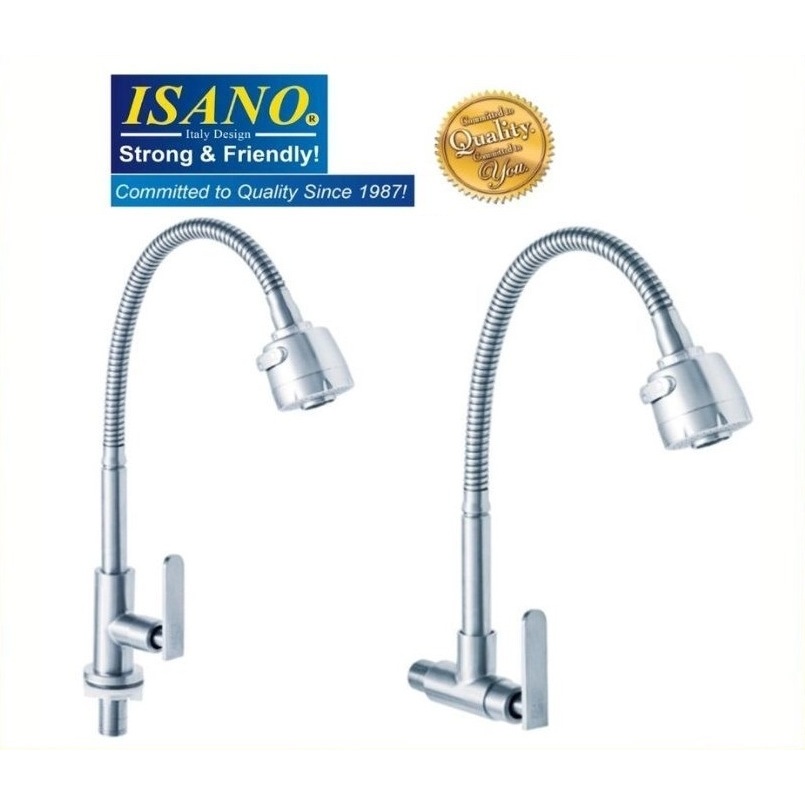 [ ISANO ] KITCHEN FAUCET FLEXIBLE NECK PILAR/WALL SINK TAP (1000FI/1000FS)